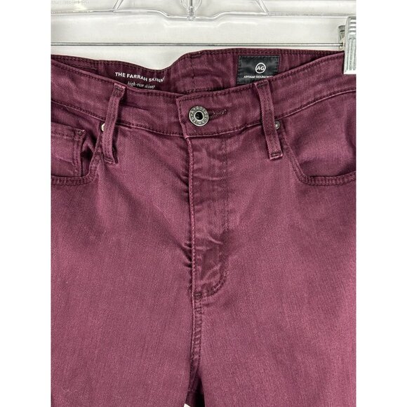Adriano Goldschmied Jeans Womens 28R Maroon The Farrah Skinny High Rise - Picture 11 of 16